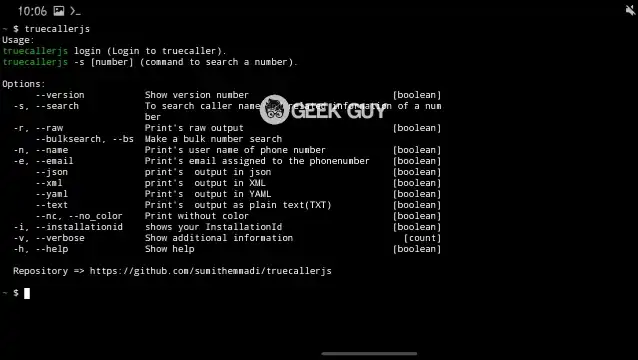 Installed Truecaller JS In Termux