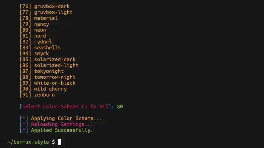 Neon Theme In Termux