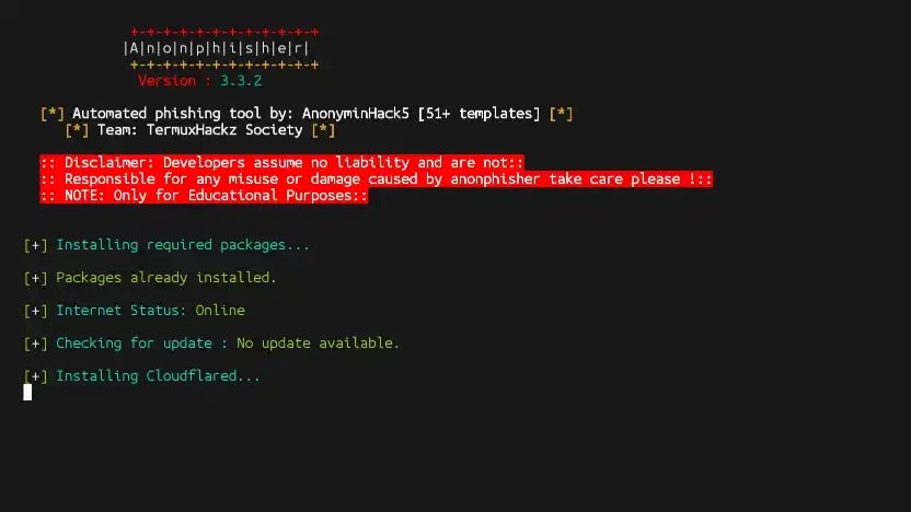 Installing AnonPhisher In Termux