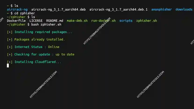 Installing ZPhisher In termux
