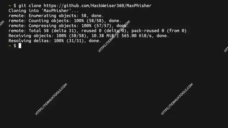 Cloning MaxPhisher In Termux